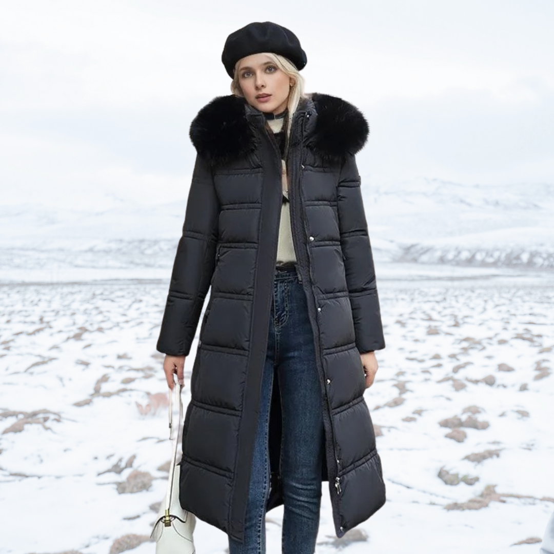 Lucia - Long Winter Parka with Faux Fur Hood