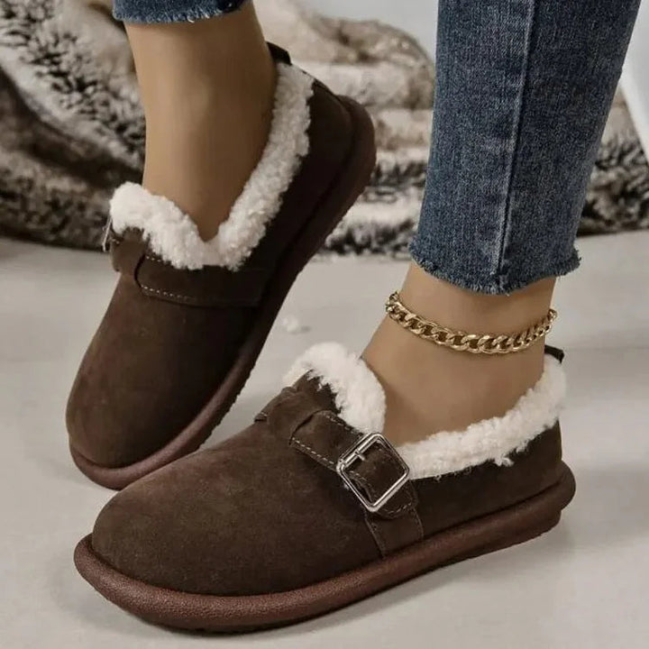 Elena - Fur Lined Suede Clogs