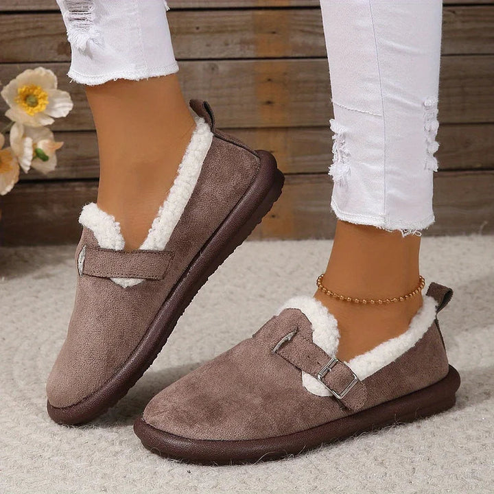 Elena - Fur Lined Suede Clogs