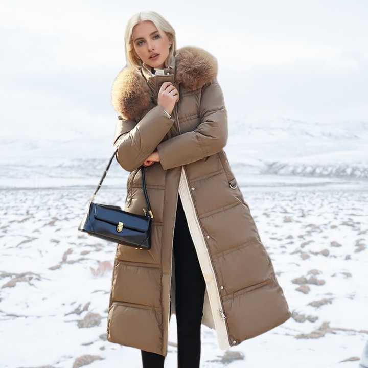 Lucia - Long Winter Parka with Faux Fur Hood