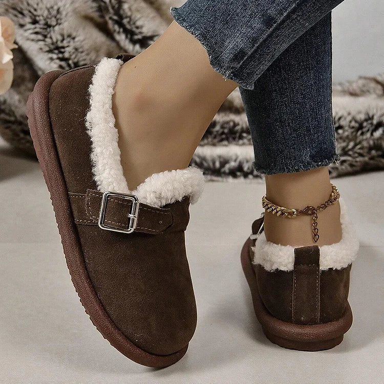 Elena - Fur Lined Suede Clogs