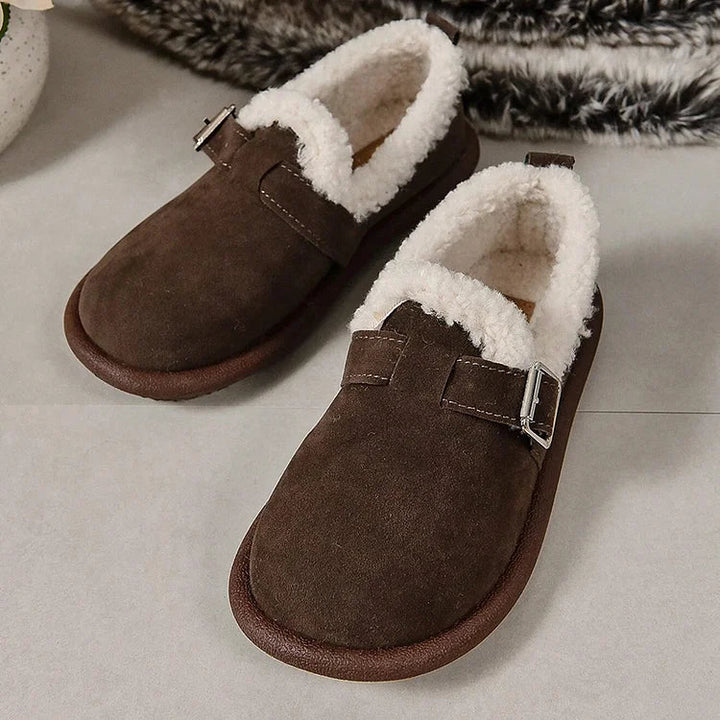 Elena - Fur Lined Suede Clogs