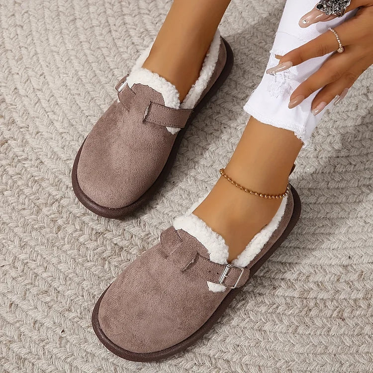 Elena - Fur Lined Suede Clogs