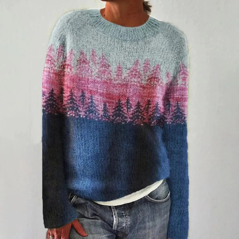 Alice - Retro Patterned Knit Sweater