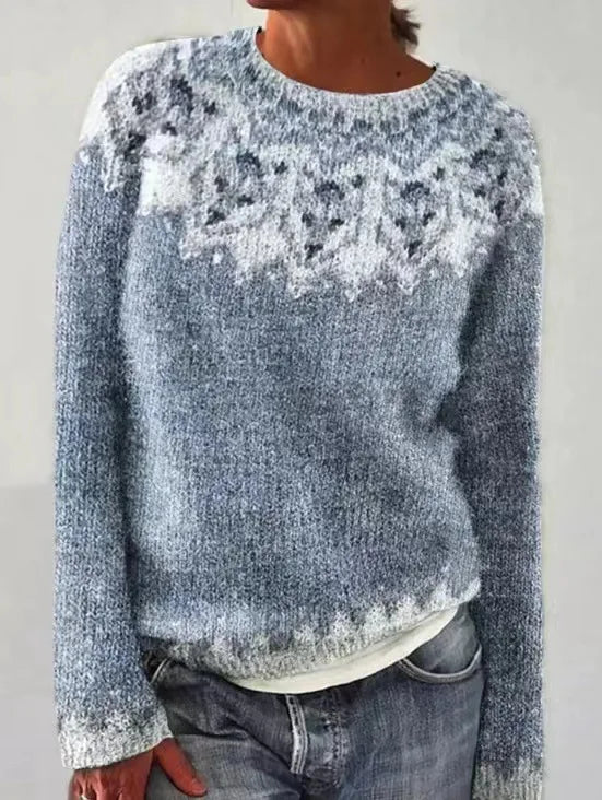 Alice - Retro Patterned Knit Sweater
