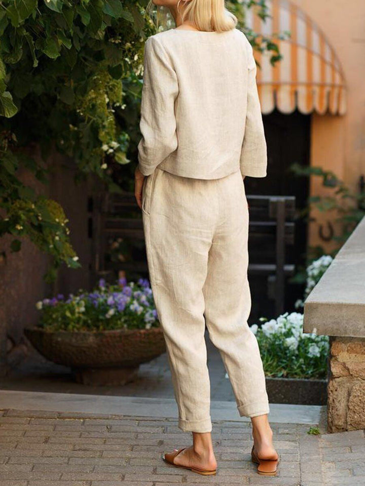 Leah - Breathable Linen Two-Piece Set