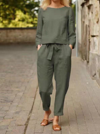 Leah - Breathable Linen Two-Piece Set