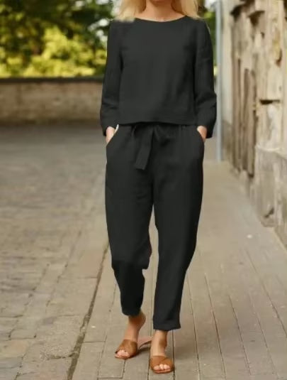 Leah - Breathable Linen Two-Piece Set