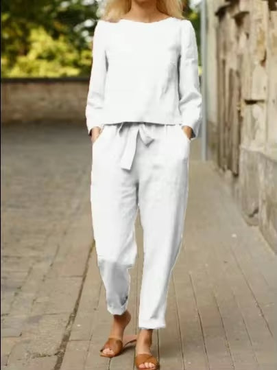 Leah - Breathable Linen Two-Piece Set