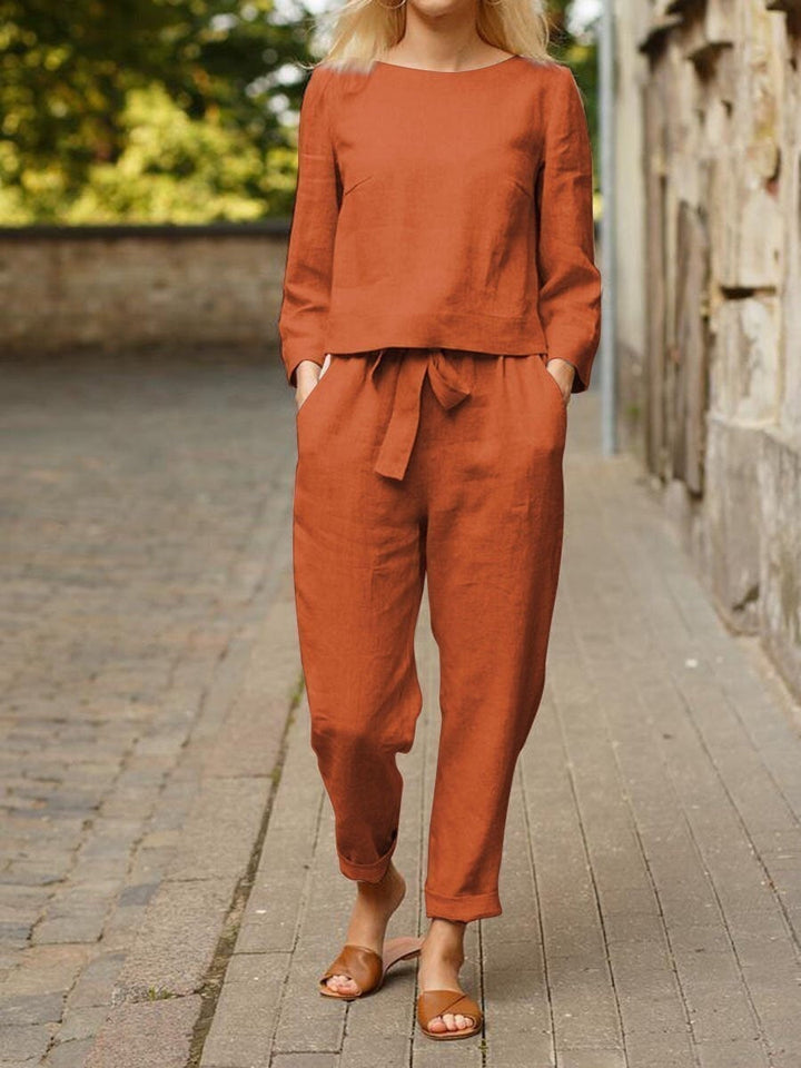 Leah - Breathable Linen Two-Piece Set