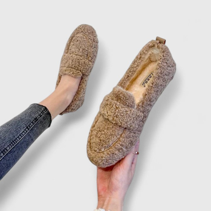 Paola - Soft Fuzzy Slip-On Loafers