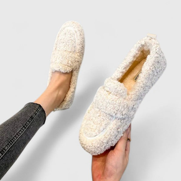 Paola - Soft Fuzzy Slip-On Loafers