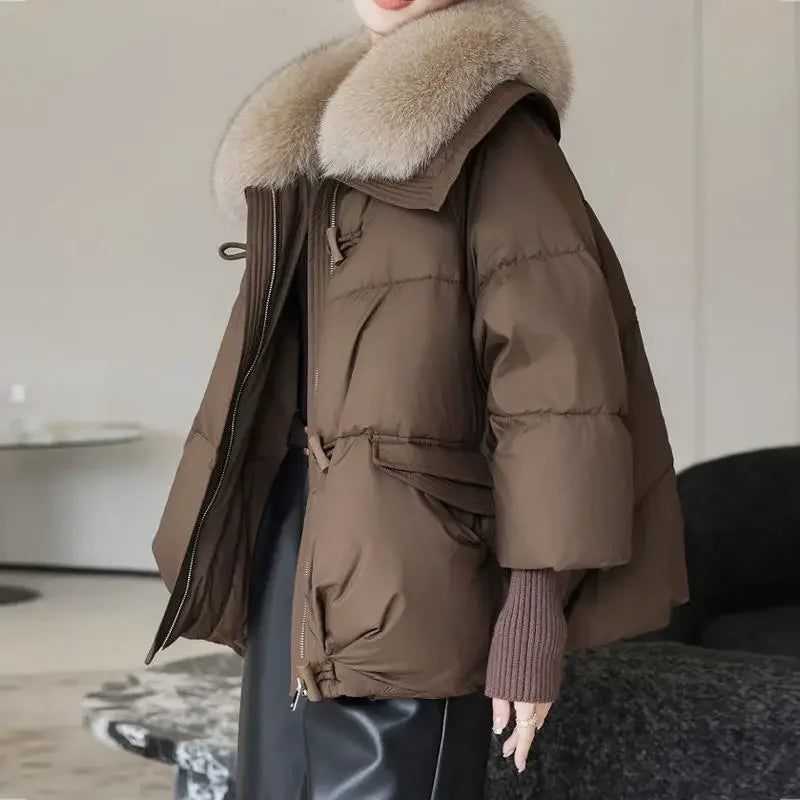 Bianca - Short Puffer Jacket with Faux Fur Collar