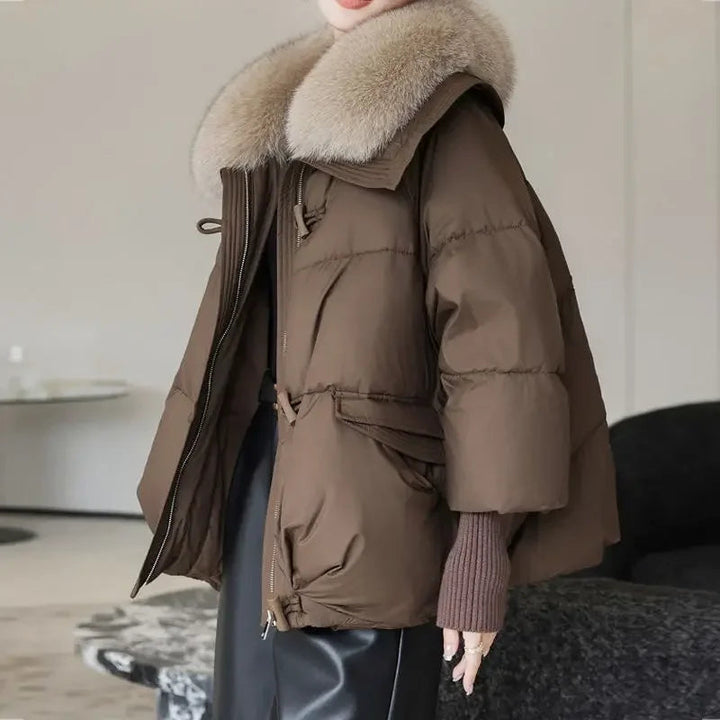Bianca - Short Puffer Jacket with Faux Fur Collar