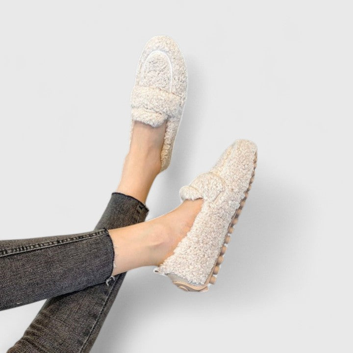 Paola - Soft Fuzzy Slip-On Loafers