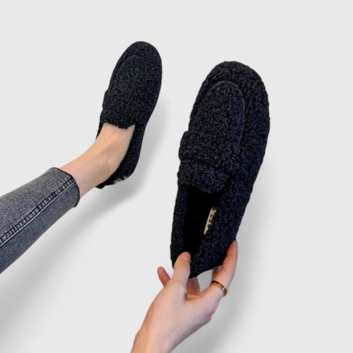 Paola - Soft Fuzzy Slip-On Loafers