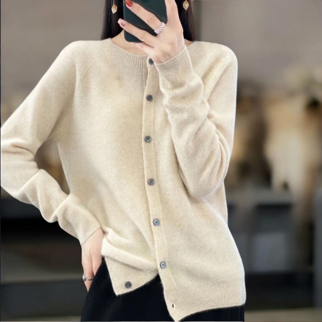 Alba - Classic Button-Down Soft Knit Cardigan