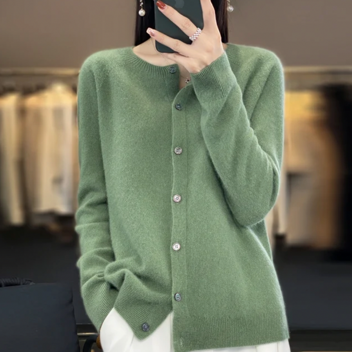 Alba - Classic Button-Down Soft Knit Cardigan
