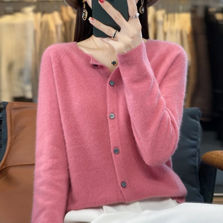 Alba - Classic Button-Down Soft Knit Cardigan
