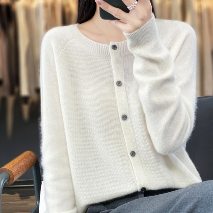 Alba - Classic Button-Down Soft Knit Cardigan