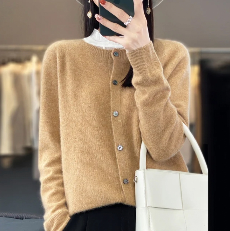 Alba - Classic Button-Down Soft Knit Cardigan