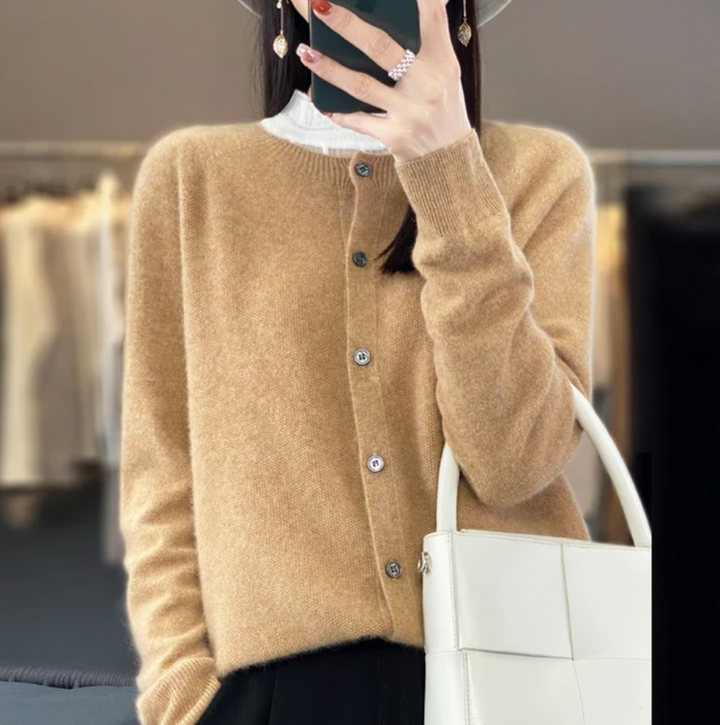 Alba - Classic Button-Down Soft Knit Cardigan
