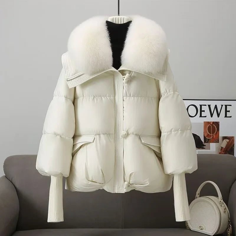Bianca - Short Puffer Jacket with Faux Fur Collar