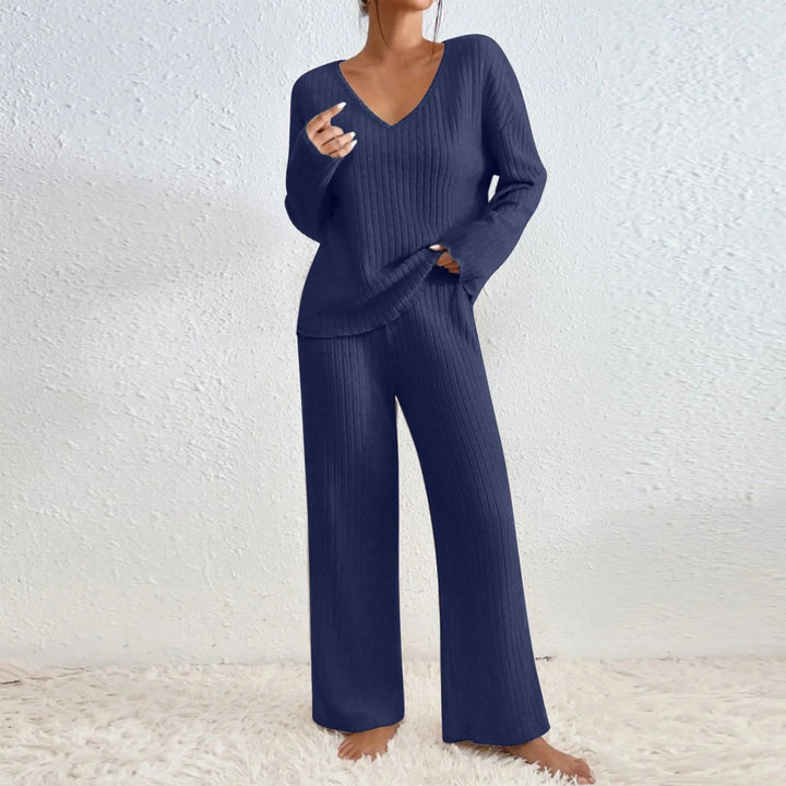 Carla - Soft Ribbed Long Sleeve Top and Trousers Set