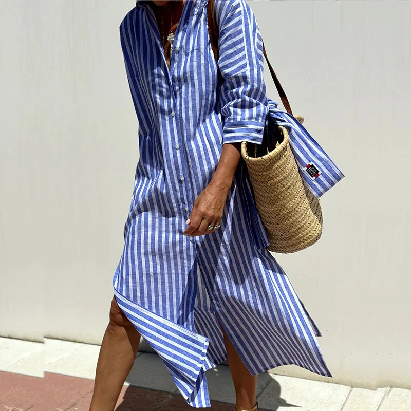 Sophie - Relaxed Fit Striped Shirt Dress