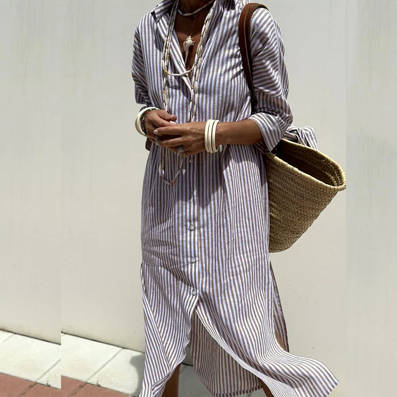 Sophie - Relaxed Fit Striped Shirt Dress