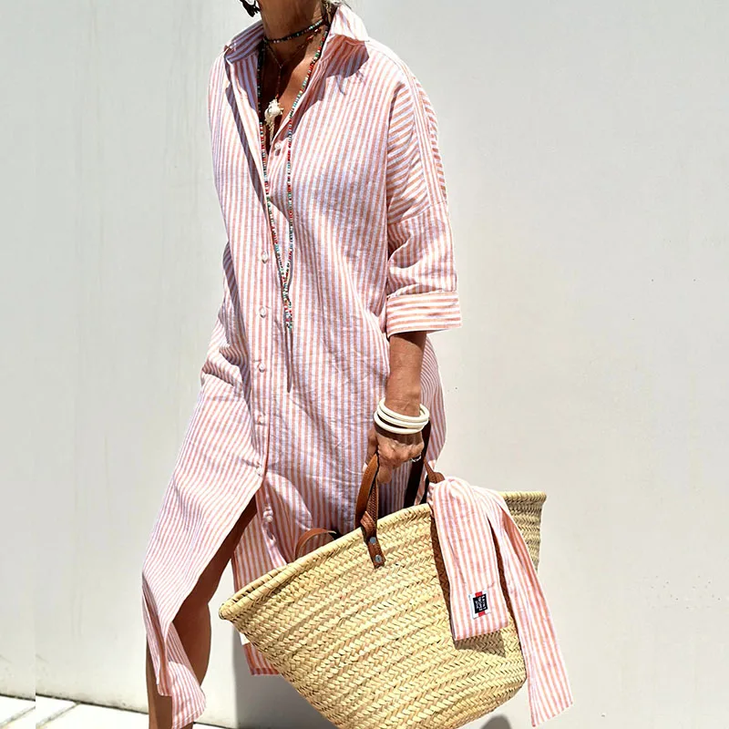 Sophie - Relaxed Fit Striped Shirt Dress